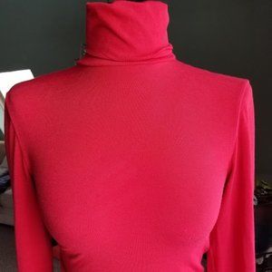 Long Sleeve Red Wolford Turtleneck Bodysuit